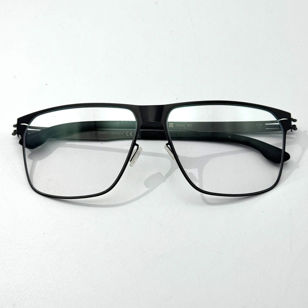 ic! Berlin Eyeglass Frame Olaf IC5044 002 Matte Black Square Demo Lens 62-15-150